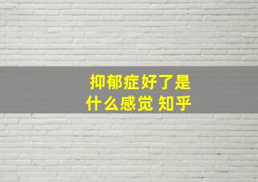 抑郁症好了是什么感觉 知乎